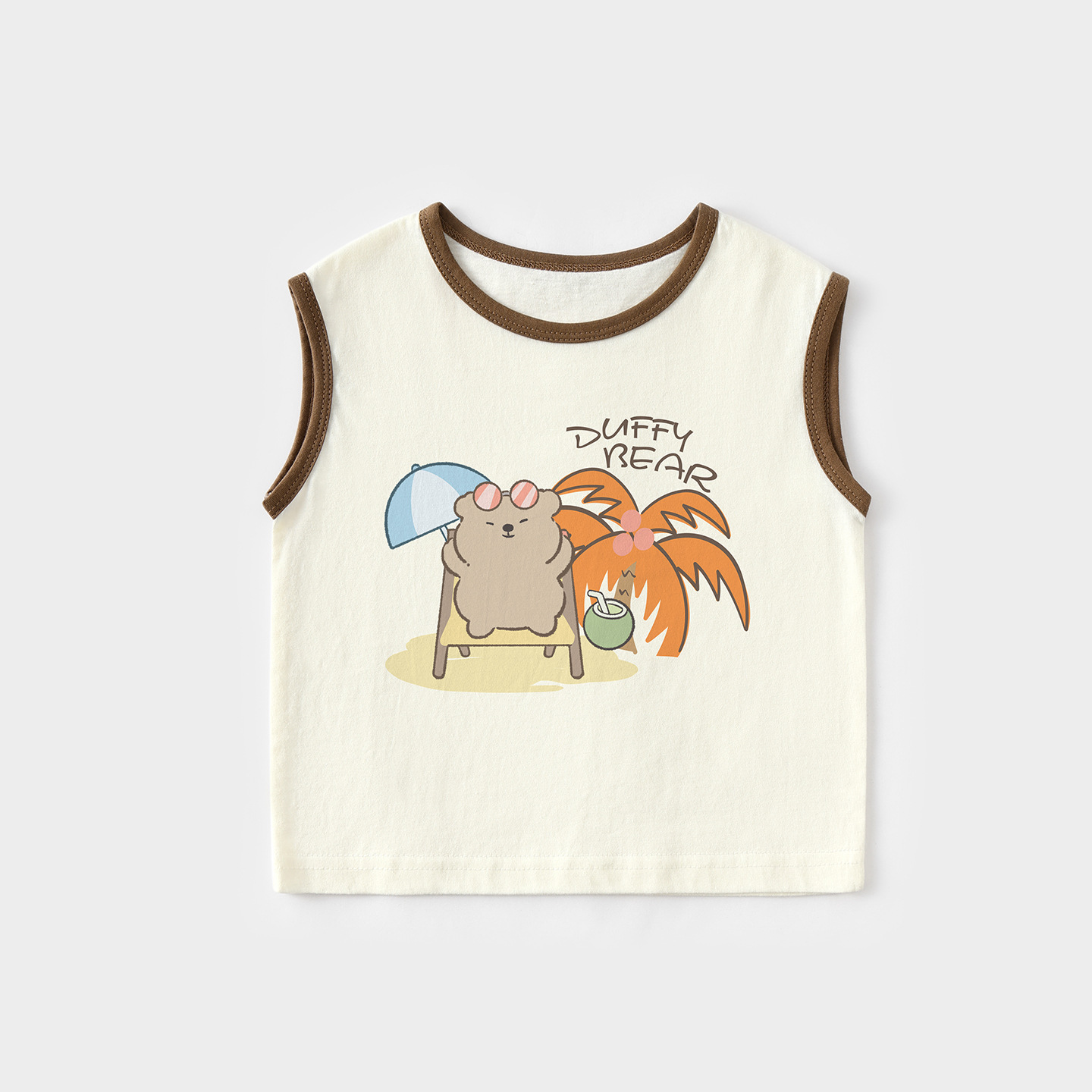 Pure cotton sleeveless T-shirt, short top, children's vest, summer thin style, boys' and girls' summer vest, children's clothing