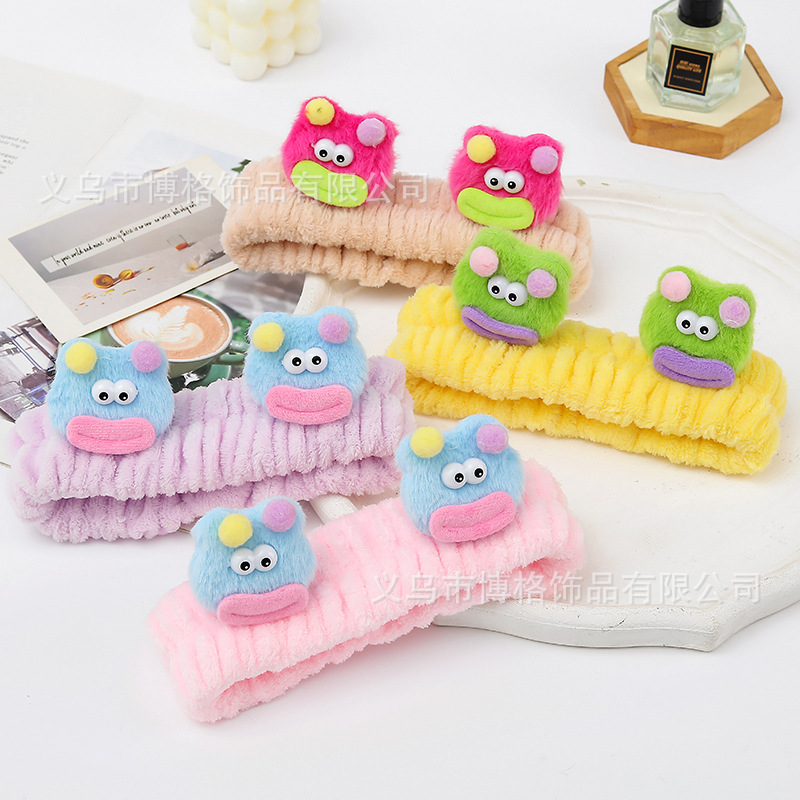 Corea del sur de dibujos animados Tridimensional Linda muñeca de peluche lavado de cara banda de pelo oso estrella diadema maquillaje femenino accesorios para el cabello