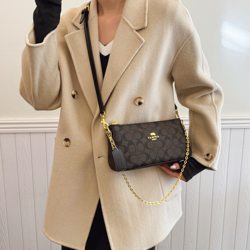 Bolso mujer 2025 nuevo bolso de mahjong Kou C bolso de axila bolso clásico de mensajero de un solo hombro cadena mano pequeño bolso cuadrado mujer