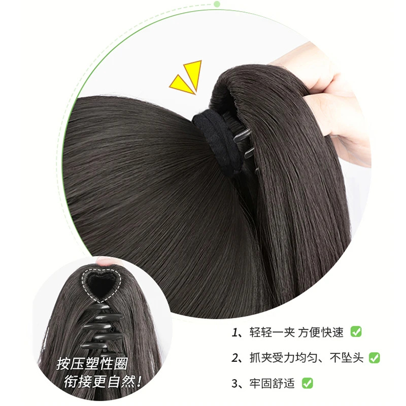 Pegando pinzas de flores de pera, caballo, pelucas de gran onda, cabello de altura baja, cabello invisible, cabello de simulación, cabello largo, cabello flojo