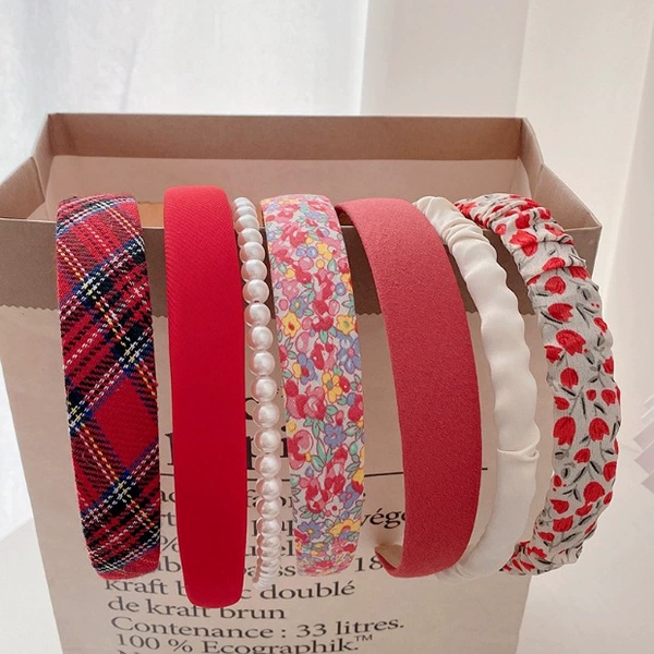 Red headband, set, wide color palette