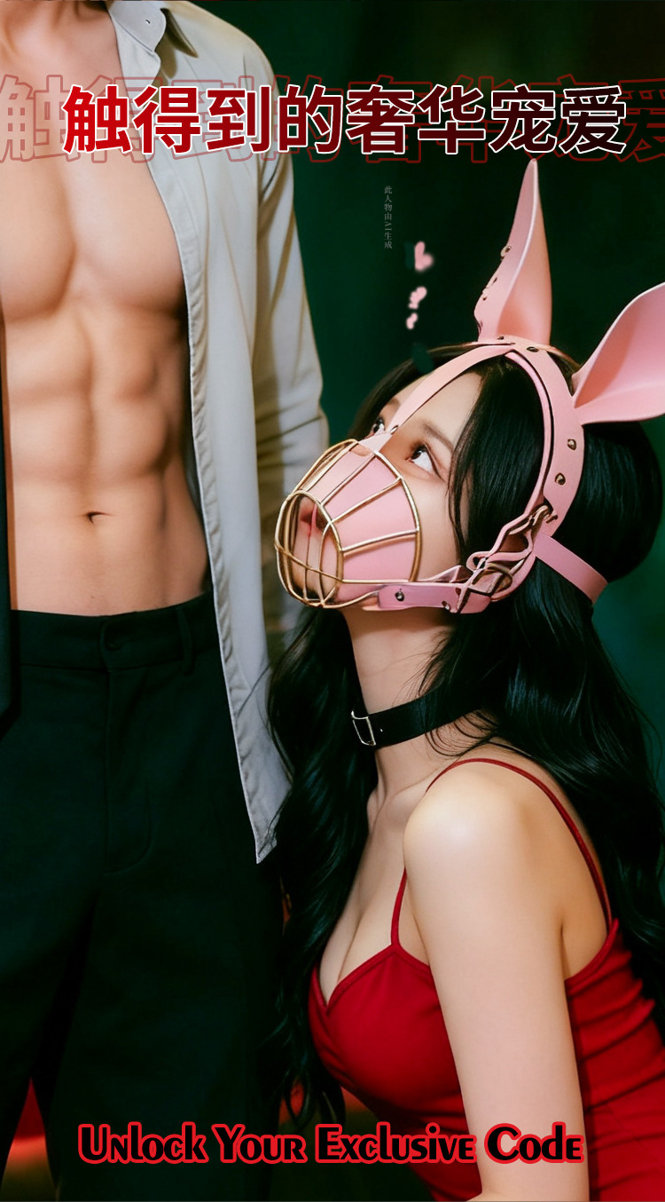 PU Leather Dog Roleplay Headpiece for Couples, Black Adult Costume Accessory — detail image 7