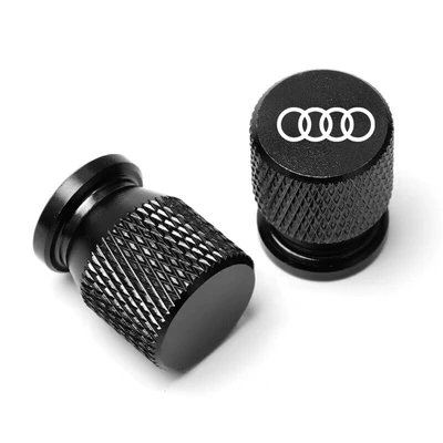 Suitable for Audi A3 A4 A6L A8 Q3 Q5 TT car aluminum alloy valve core cover tire nozzle cap (valve) - audi-black-4-pieces