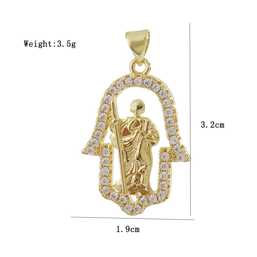 3g Weight Pendant Jewelry Making Type 14*26mm Jewelry Making Size Gold Plated Plating Material Zircon Inlay Material DIY Jewelry Accessories Classification 1 Piece Quantity Copper Material Human, Cross, Virgin Mary Pattern Inlay Design Vintage Style, Religion, Simple Style Style 1 Piece 14*26mm Copper Zircon Gold Plated Human Cross Virgin Mary Pendant 8