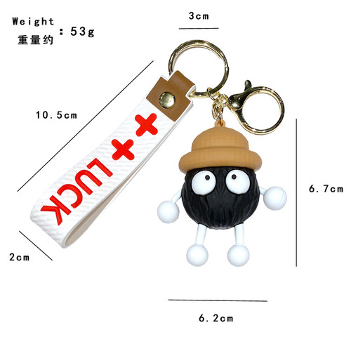 Anime Cartoon Spirited Away Black Coal Ball Spirit Keychain Cute Ornament Car Keychain Wholesale
