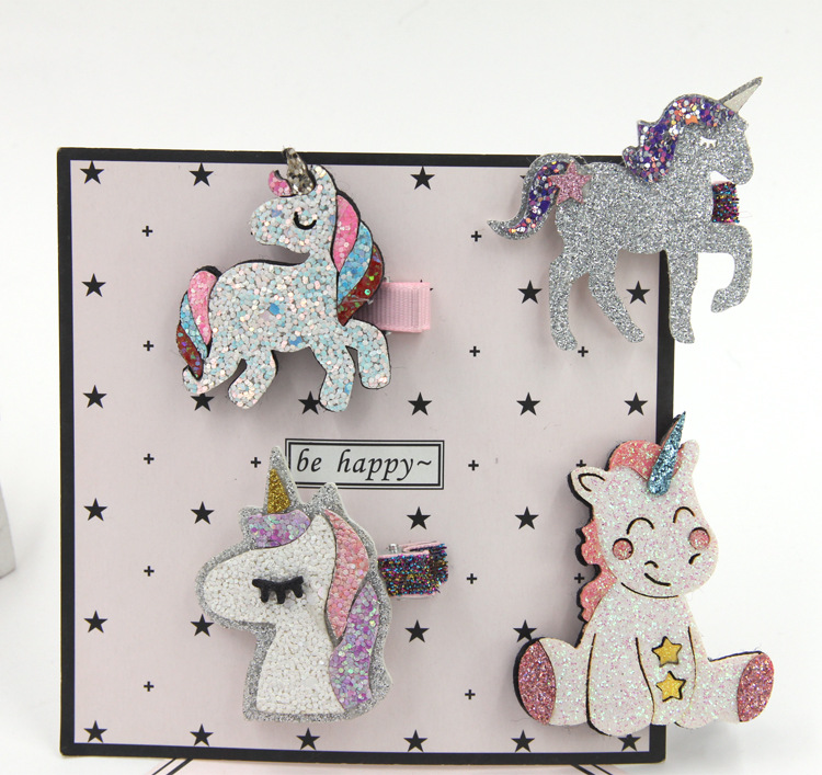 Cartoon Style Unicorn Cloth Hair Clip 1 Piece display picture 4