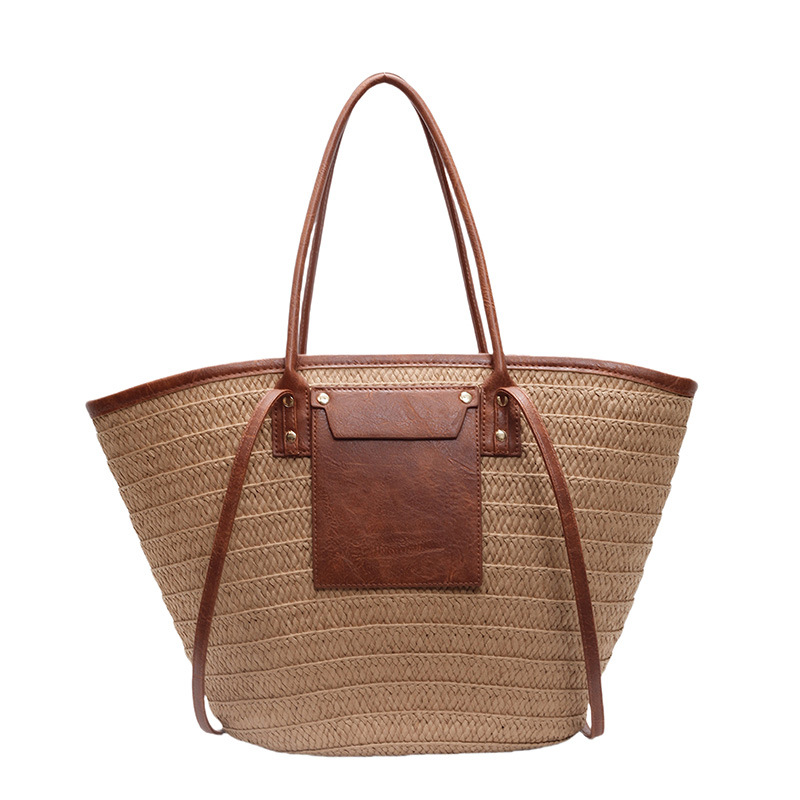 Vacation Style Straw Woven Bag For Women 2026 Summer New Fashion Woven Tote Bag Large Capacity Beach Bag - Thumbnail 5