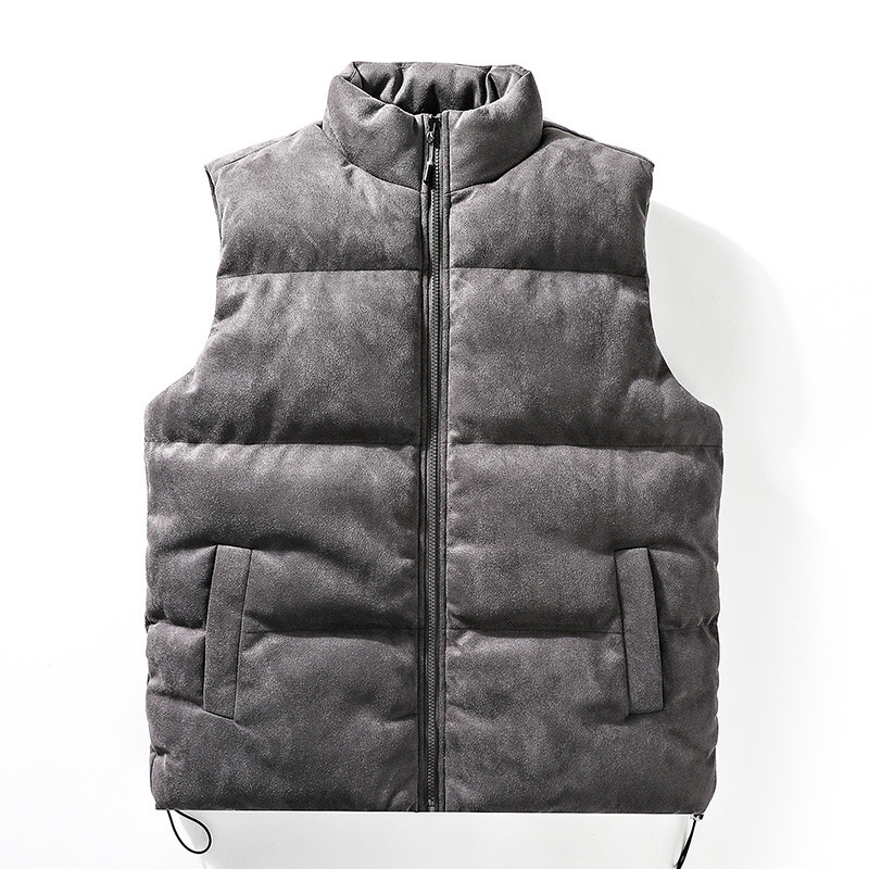 American Retro Suede Vest Men's Autumn and Winter Trendy Brand Loose Thickened Warm Sleeveless Vest Jacket Wholesale