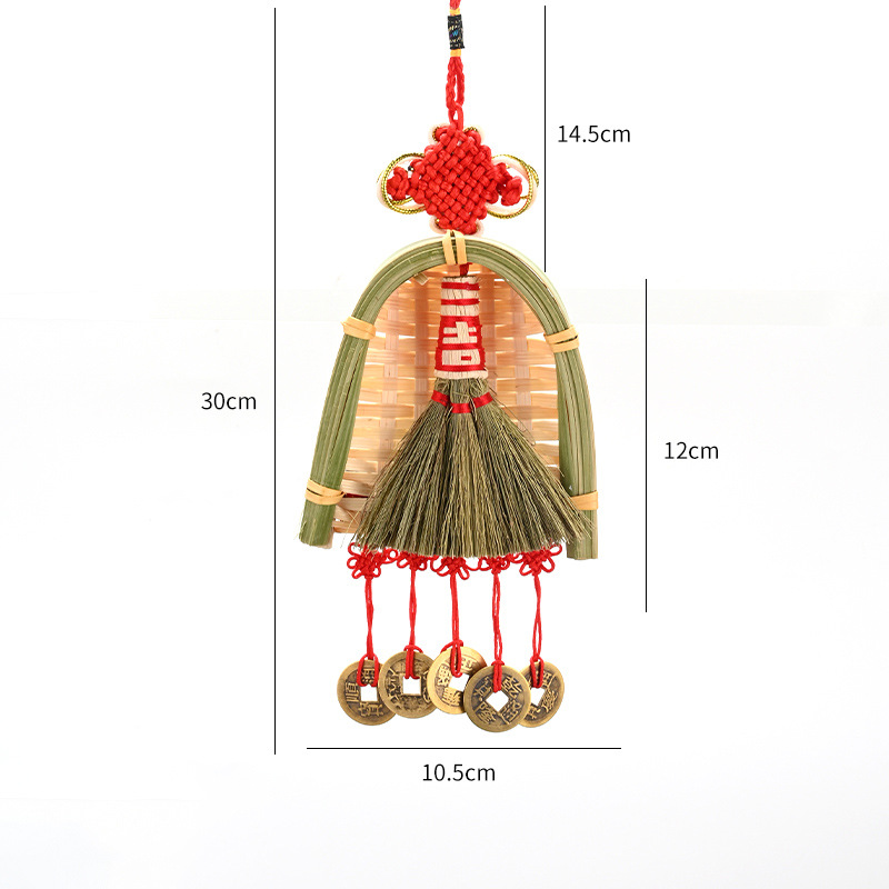 Año Nuevo Año Nuevo Barril Ping An Kang Liuliu Escoba Colgante Decoración Colgante Colgante Campana