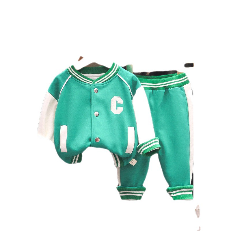 Boys' Set Spring and 2023 New Fashionable Sports Children's Fashion Autumn Casual Baseball Suit Girl Baby_voghion.com