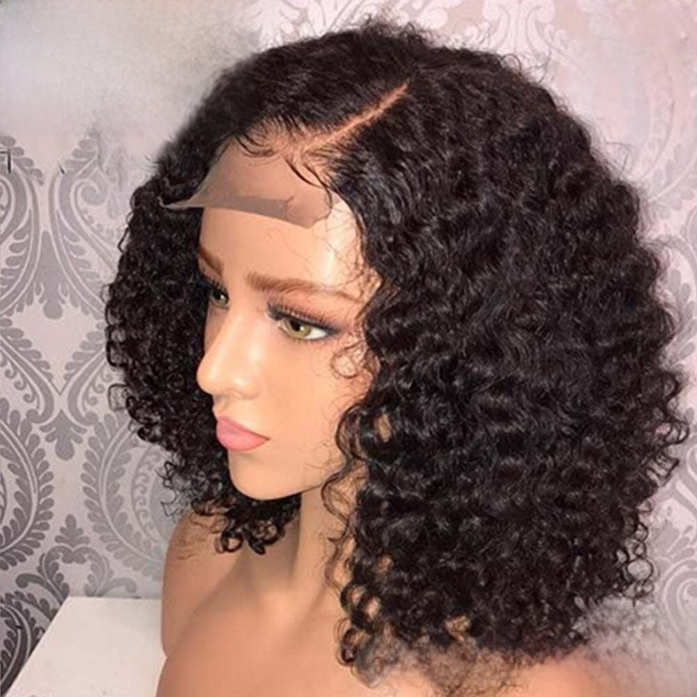  Ny kemisk fiber främre spetsperuk hår Europeisk och amerikansk peruk Kvinnors kort lockigt hår Kemisk fiberhuvudbonad spetsperuk_voghion.com