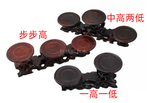 Solid wood root carving base, vase, bonsai, rare jade, purple sand pot, jade crafts, ornaments, teapot high and low base