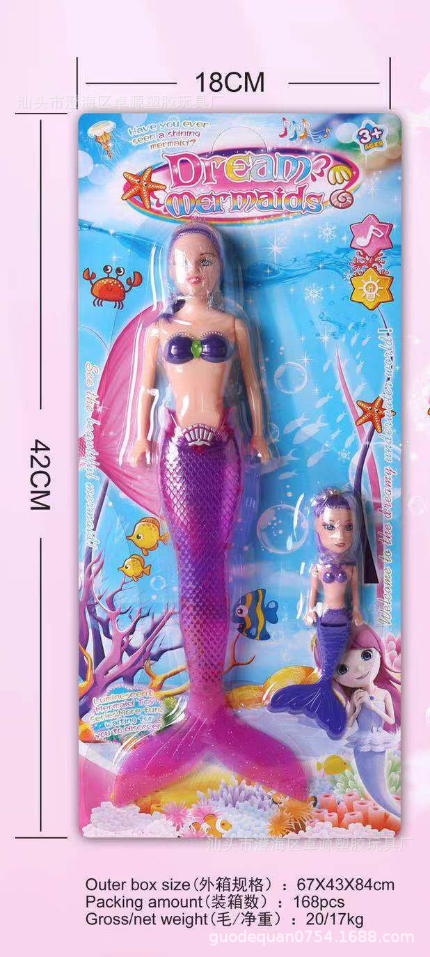 29CM flash sirena niña juguete muñeca joyería combinación jugar a la casa juguete