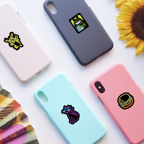 50 Neon Graffiti Stickers Car Water Cup Laptop Computer Stickers Waterproof Handbook Stickers Wholesale