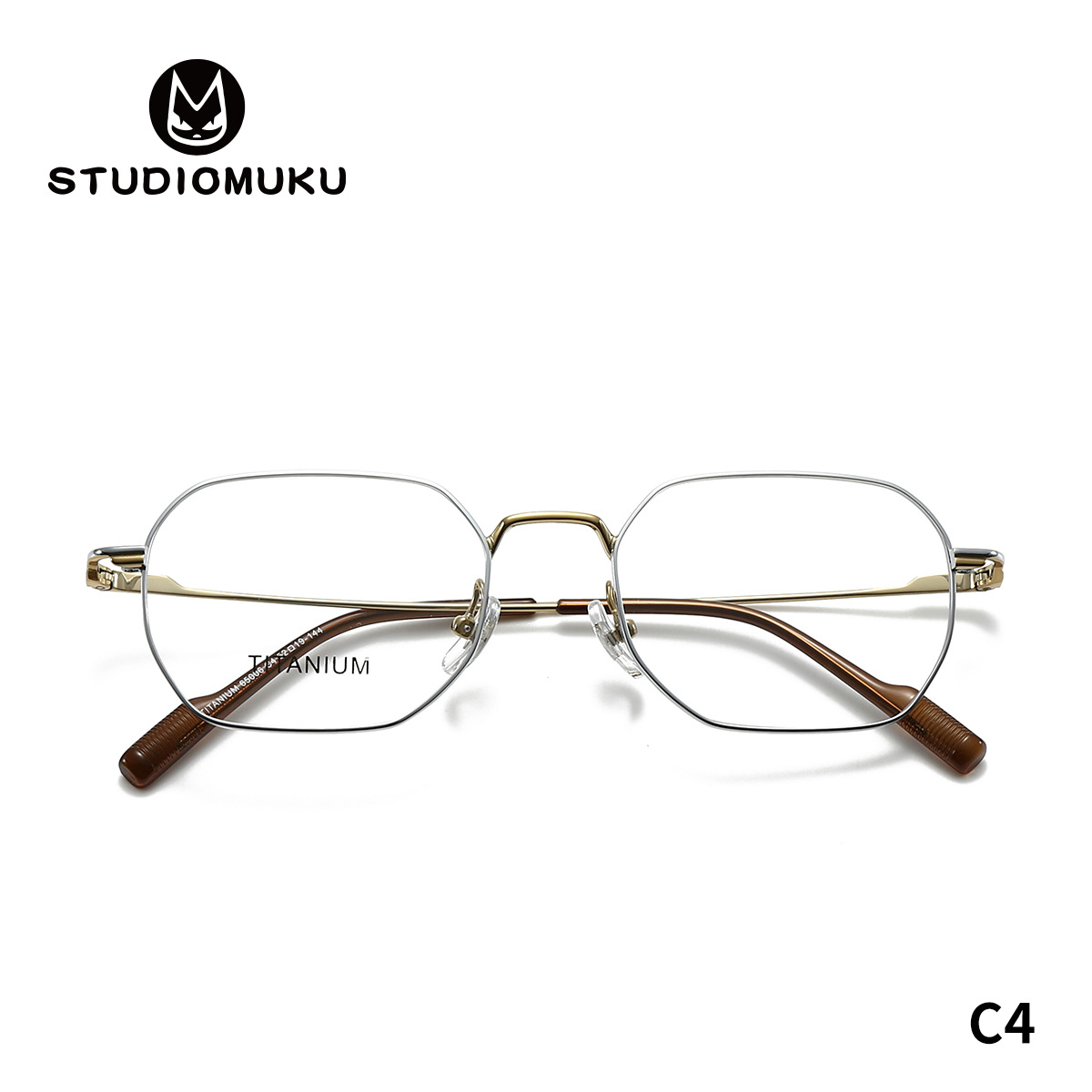 STUDIOMUKU gafas de madera cool retrógrado buen marco de gafas poligonal superligero marco de gafas minimalista