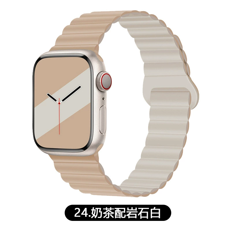Подходит ремешок Apple Watch двухцветный магнитный силикон IWATCH1-9 поколения/SE
