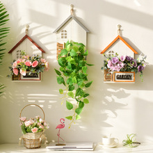 新品促销 美式木质壁挂花篮花套装墙挂壁饰挂件客厅卧室墙装饰品