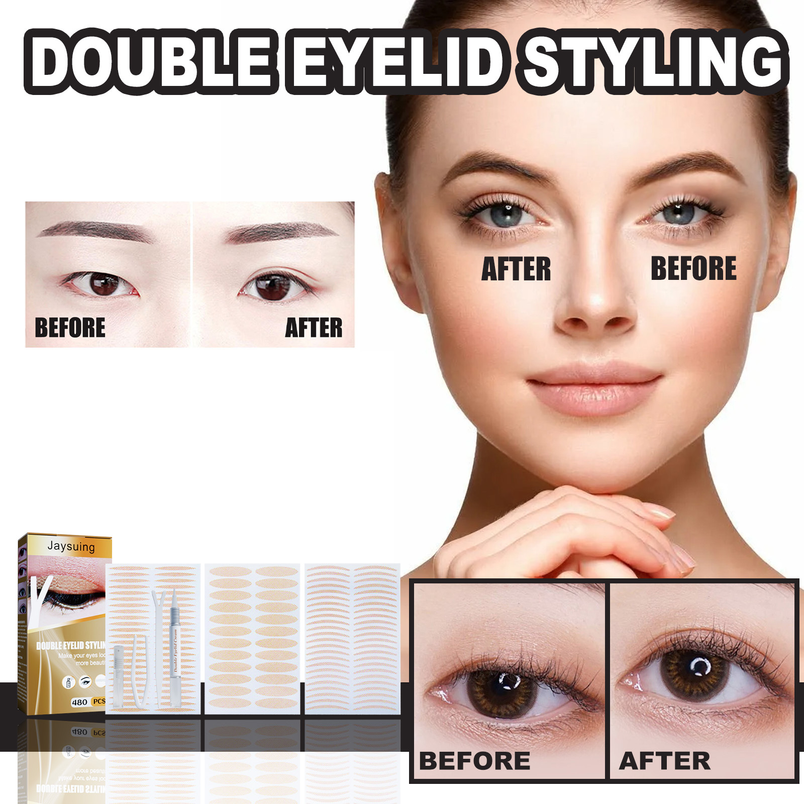 Jaysuing Setting Cream Non adhesive Double eyelid Natural Traceless Invisible Eye Beauty Patch_voghion.com