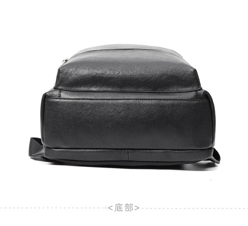Ba lô da bò lớp đầu nam 15.6 inch công sở, ba lô laptop du lịch 32×12×42 cm — Màu đen chi tiết 16