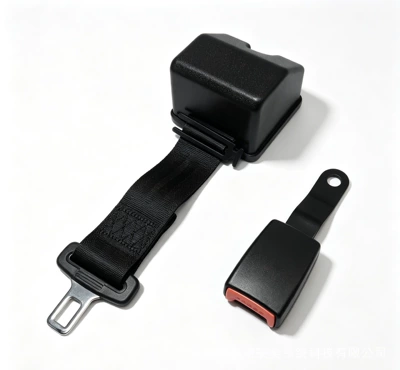 Automatically retractable two-point seat belt for cars, buses, and forklifts, with emergency locking function (Car seat belt) - black-equipped-with-steel-plate-lock-ska145w