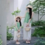 夏季新款格子名族母女装