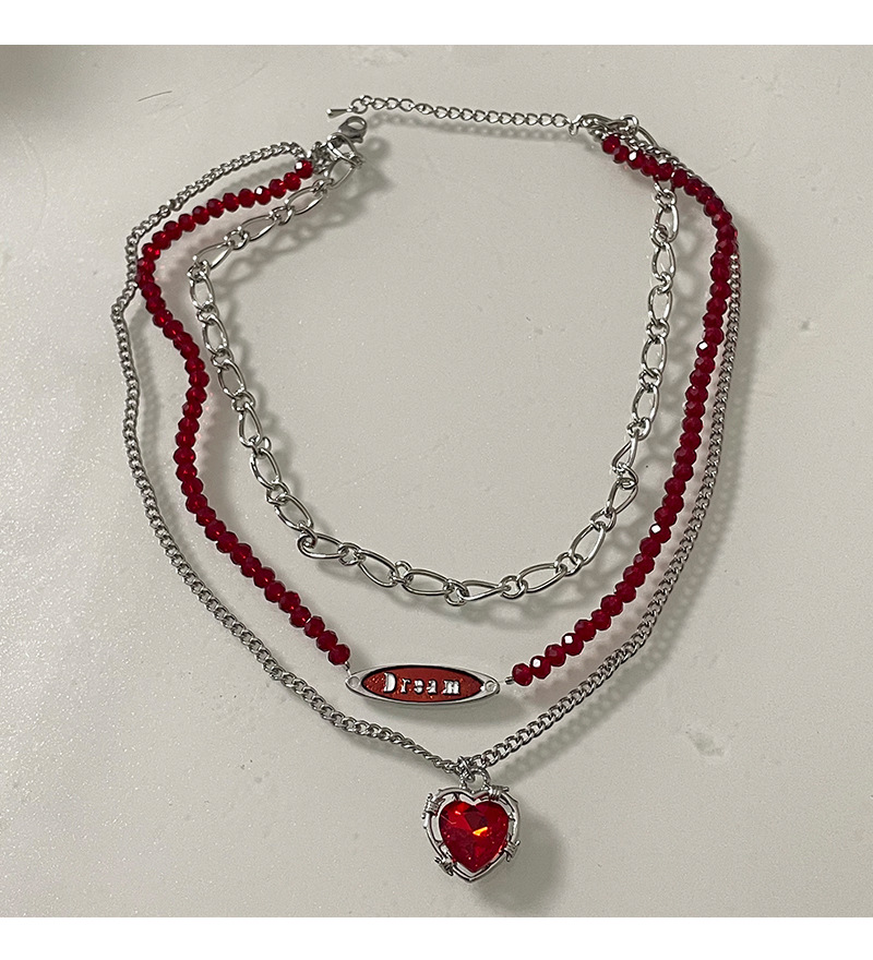 Heart Shape Pattern Vacation Classic Style Heart Shape Alloy Layered Necklaces Wholesale