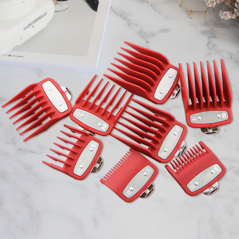 CestoMen peluquería pelo Clipper eléctrico límite peine traje pelo Clipper push Edge peine pinza posicionamiento peine 8-piece Set