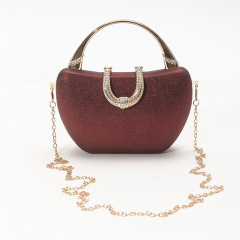 跨境熱銷手拿方型包簡約高級感斜挎包復古晚宴包鏈條手提包單肩包