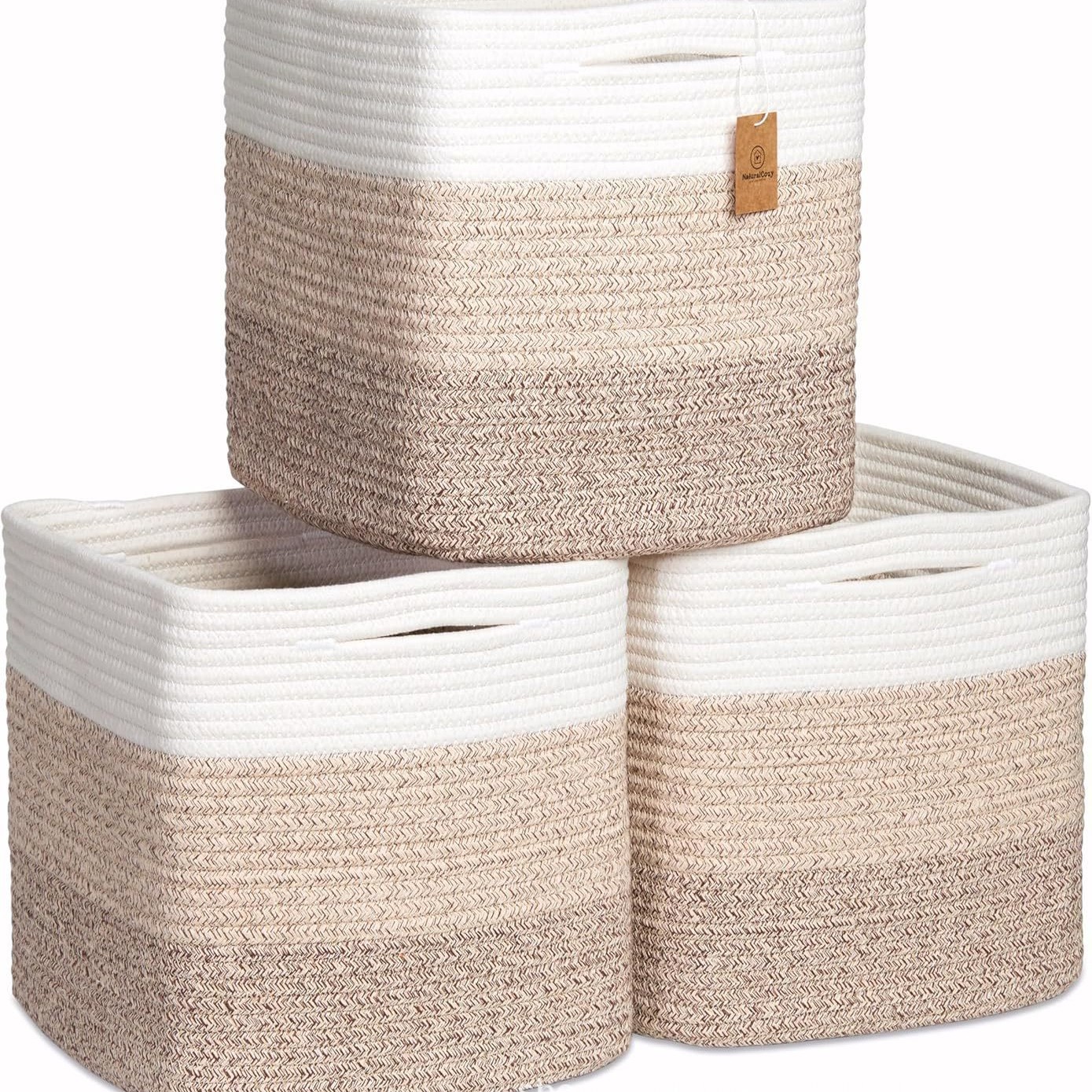 Amazon ofrece una cesta de ropa sucia de algodón para juguetes para bebés, estantes de almacenamiento de armario, cesta de toallas de baño plegable
