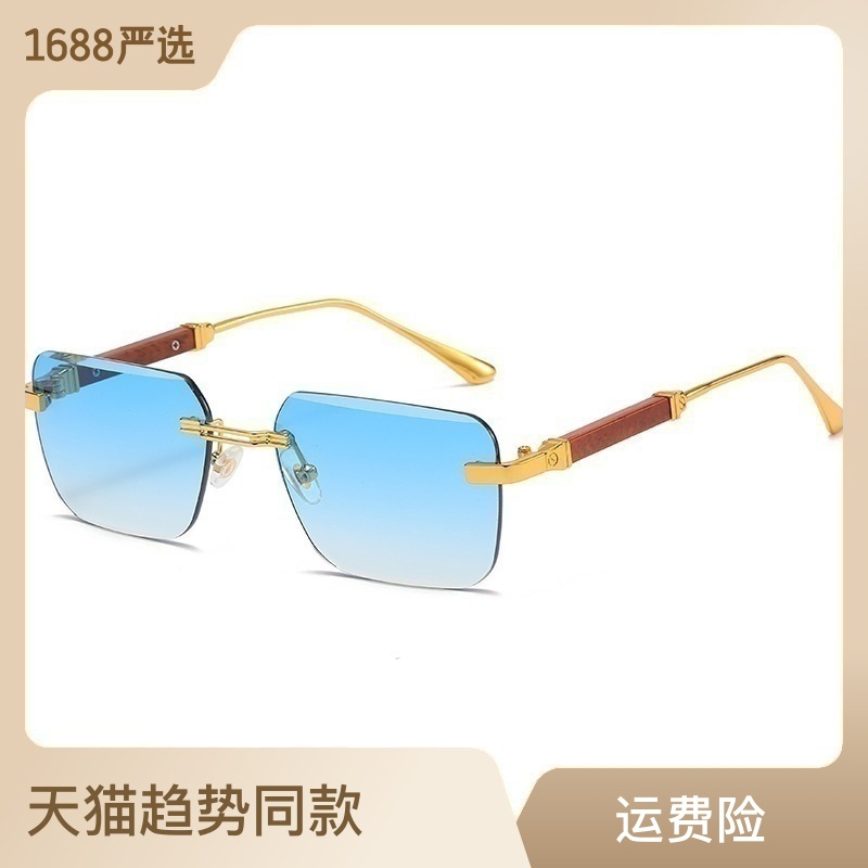 6048 Cross-border edge-cut fashion rimle...