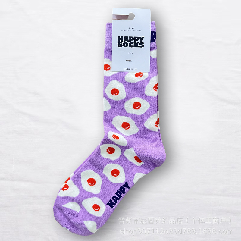 happysocks suecos calcetines de moda damas in-mode versátil animación calcetines de algodón de cintura alta al por mayor