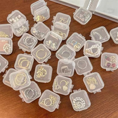 プラスチック透明小箱ミニ蓋付き正方形収納ジュエリー耳栓ピアスケース収納ケース卸売り