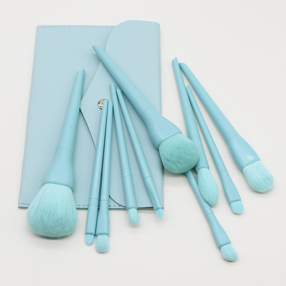 Man-made Fiber Solid Color Plastic Soft Bristles Set Of 10 Makeup Brushes display picture 3