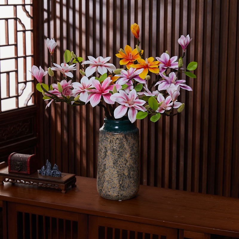 手感小西湖玉兰花婚庆中式家居客厅餐桌装饰古风拍照玉兰花仿真花假花详情1