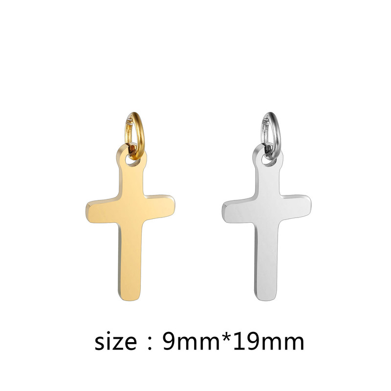 Stainless Steel Mirror Polished Cross Small Pendant DIY Necklace Bracelet with Ring Jewelry Accessories Titanium Steel Pendant Stainless Steel Mirror Polished Cross Small Pendant DIY Necklace Bracelet with Ring Jewelry Accessories Titanium Steel Pendant