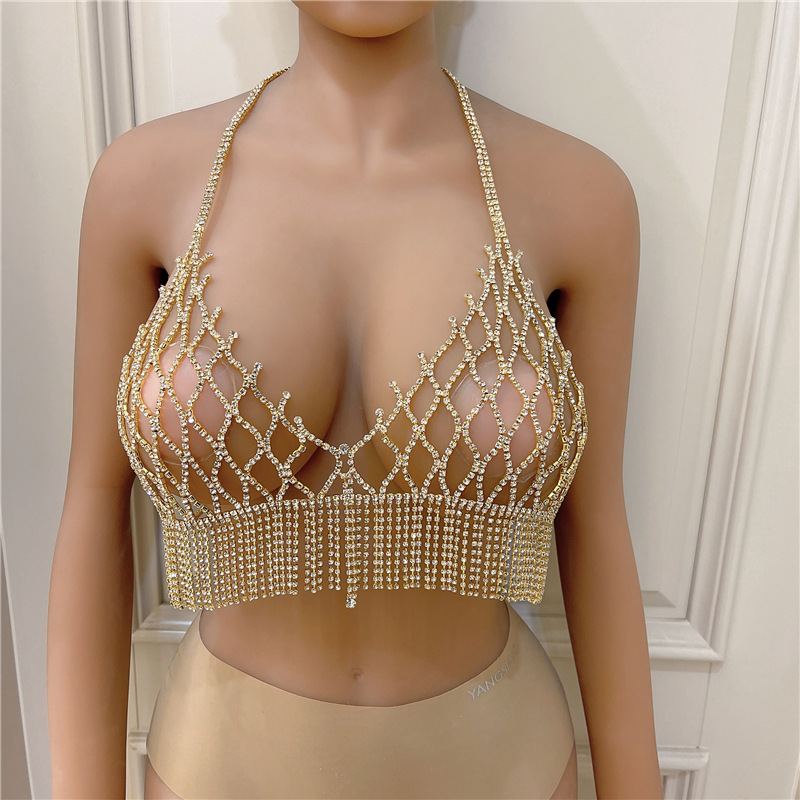 Europe And The United States Rhinestone Sexy Bra Underwear Body Chain Wholesale display picture 2