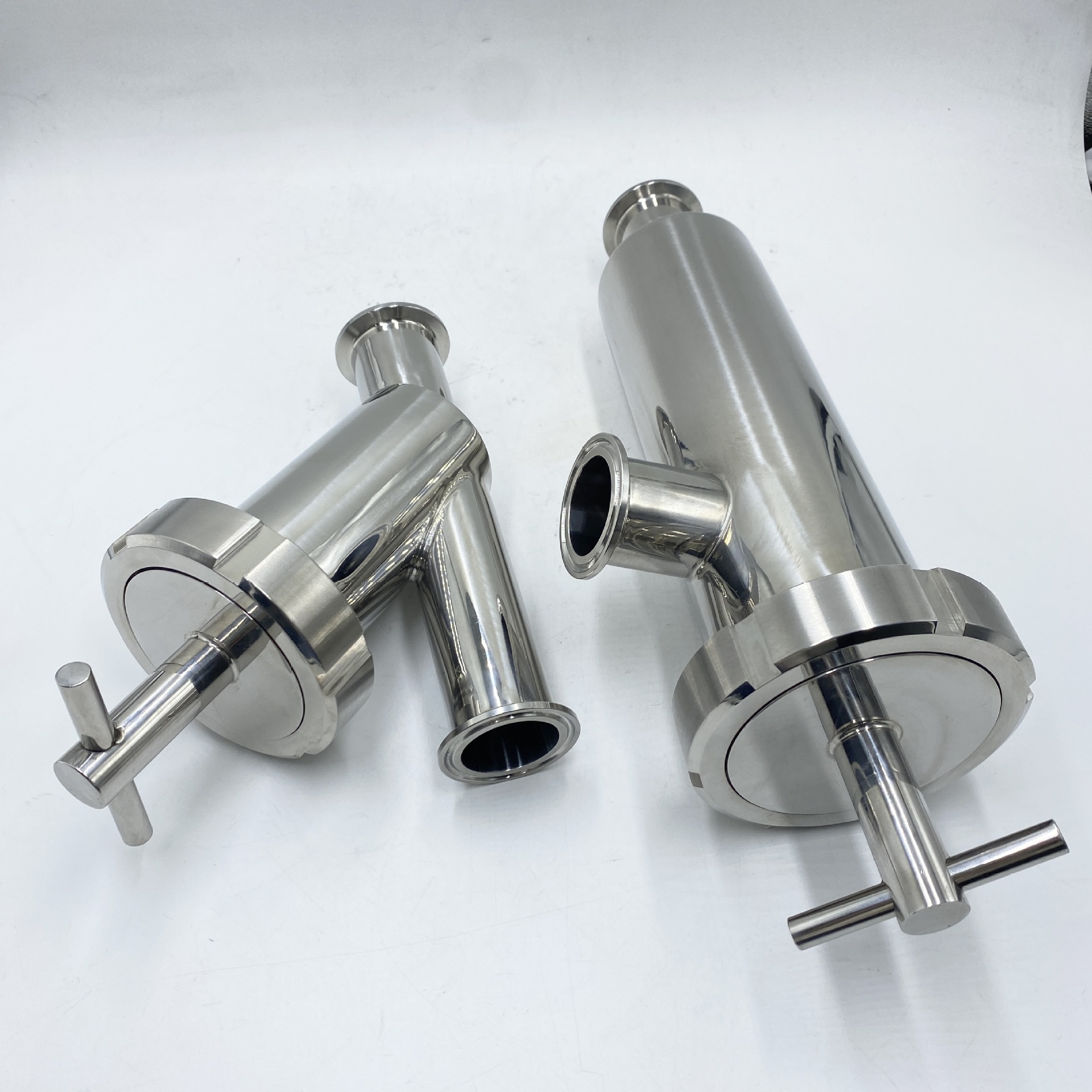 304/316L不锈钢快装角式过滤器 Y型过滤器 卫生级前置直筒过滤器