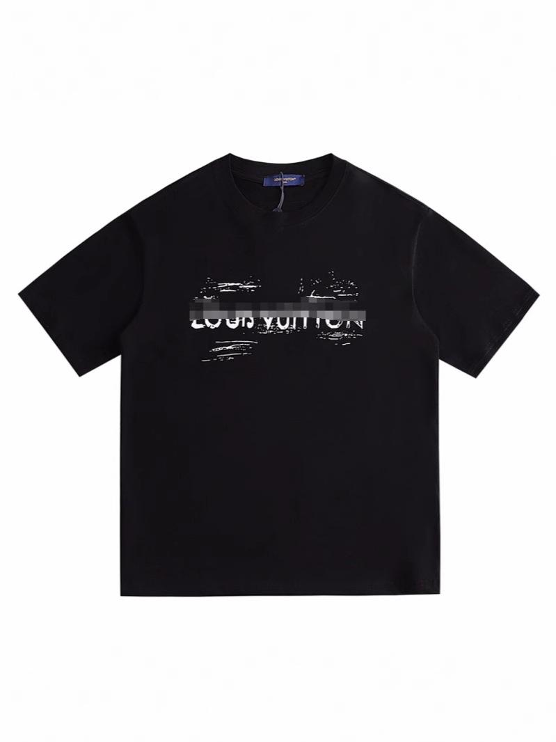 Versión alta del camino transfronterizo verano hombres y mujeres con el mismo estilo simple V estampado 100% algodón casual camiseta de manga corta