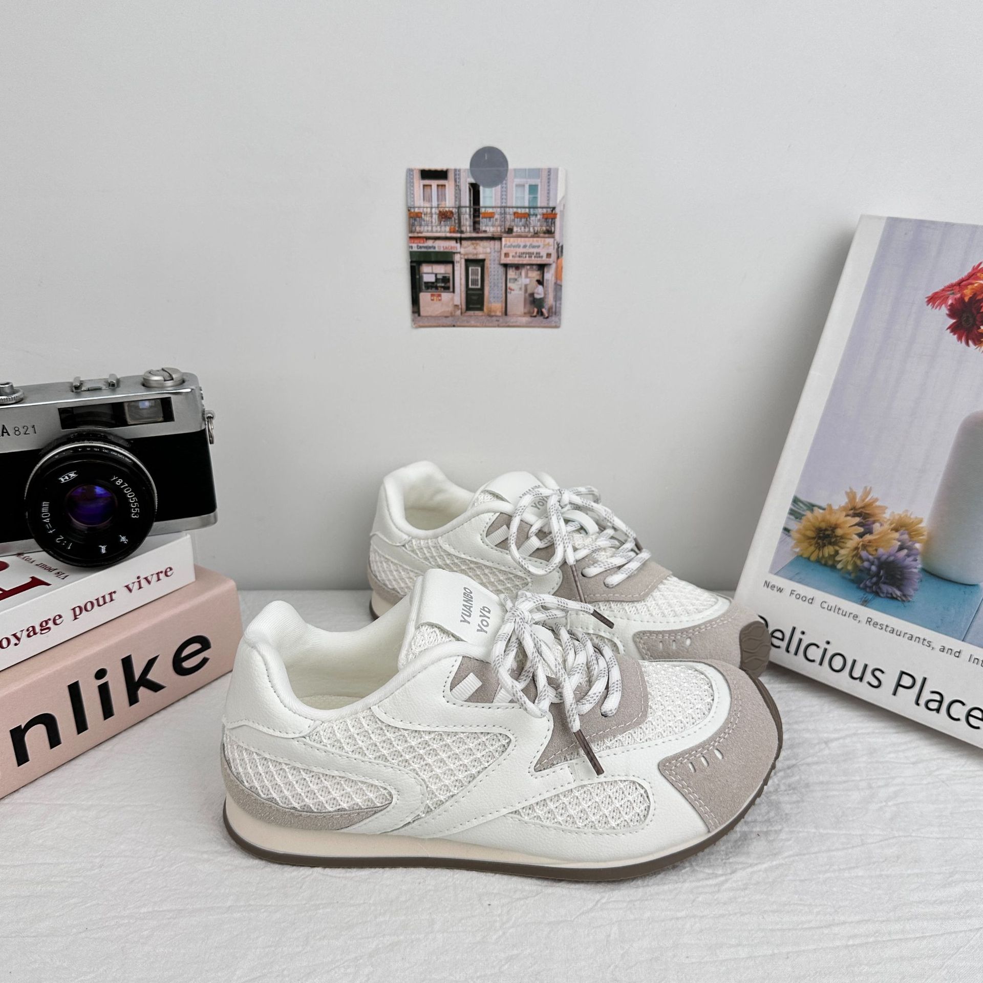 Yuanbo nicho diseño Gump zapatos para mujeres 2025 nuevo verano zapatos de red para mujeres respirables zapatos casuales de red