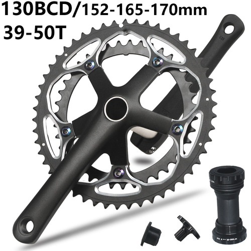 Road bike integrated crankset and folding bike hollow crank set 39-50T modified single disc and double disc 152mm