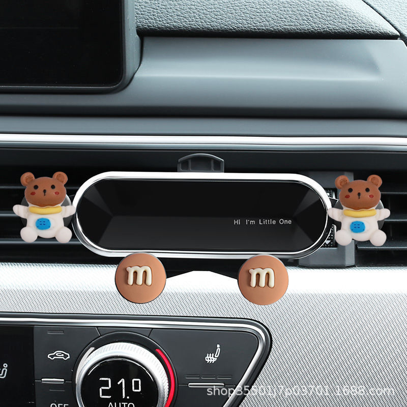 Coche soporte de teléfono móvil coche de navegación 2023 nuevo lindo conejo coche salida de aire coche soporte fijo marco
