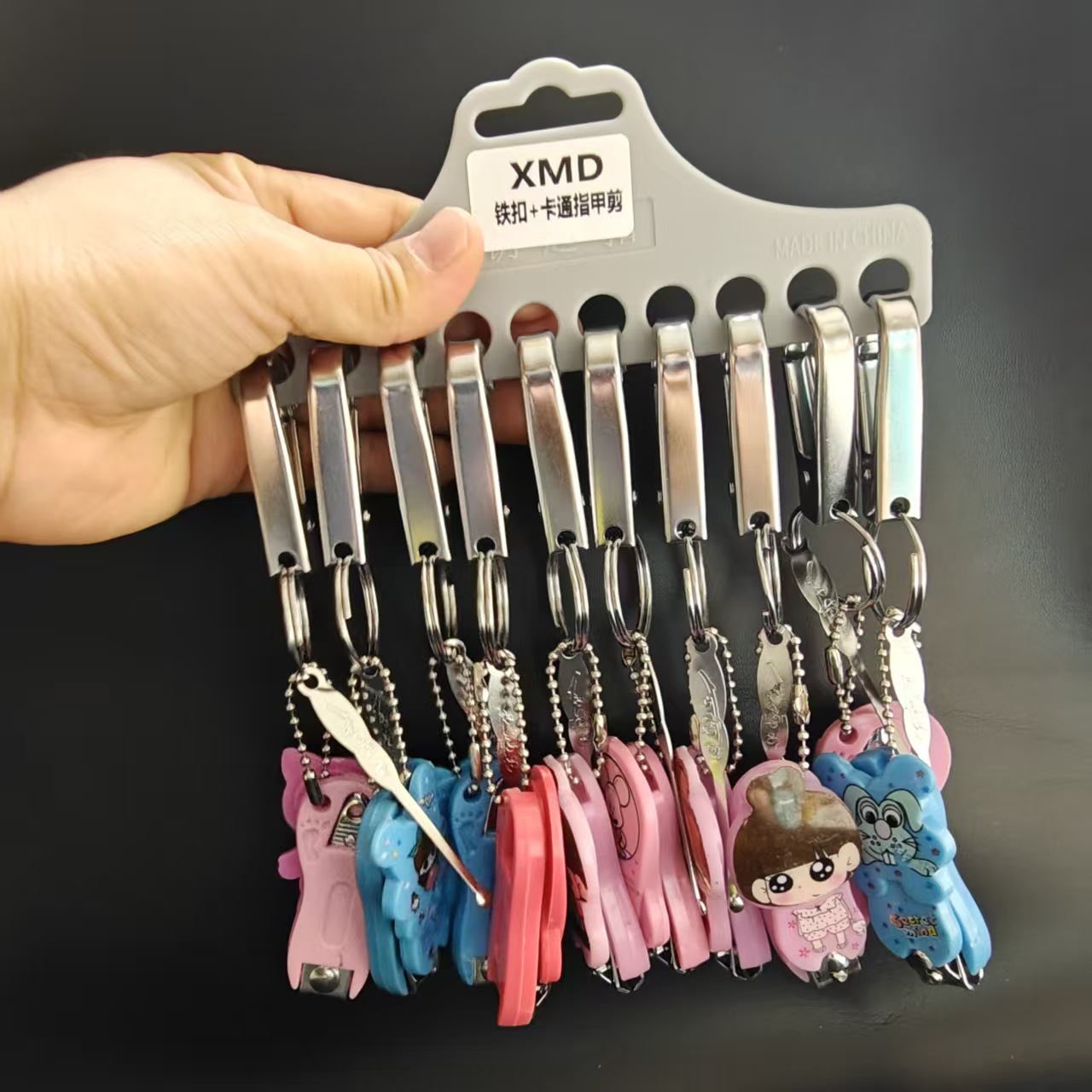 Nail clipper 3-piece set, cartoon nail clipper three-piece set, super value 1-yuan store keychain, ear pick and nail clipper three-piece set