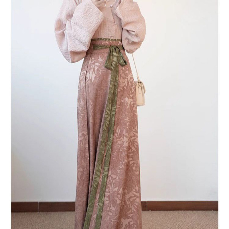 新しい唐製ジャカード痩身ブロークンスカート春と夏の日常多用途漢服婦人服|undefined
