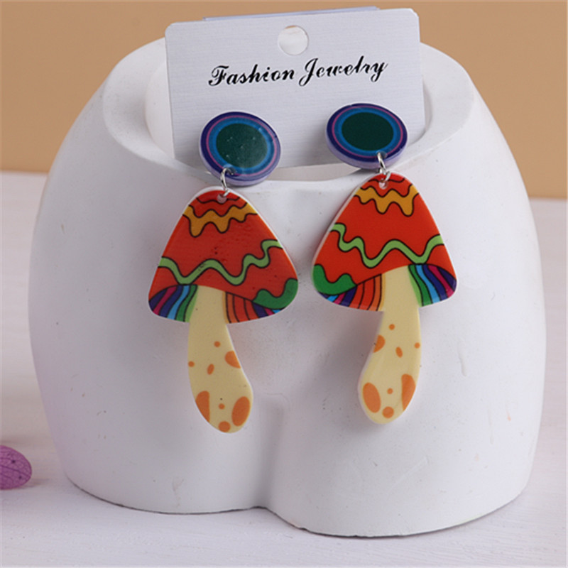 Pendientes colgantes de acrílico diseño ojo con estampado de colores, estilo punk – moda europea/americana. image 10