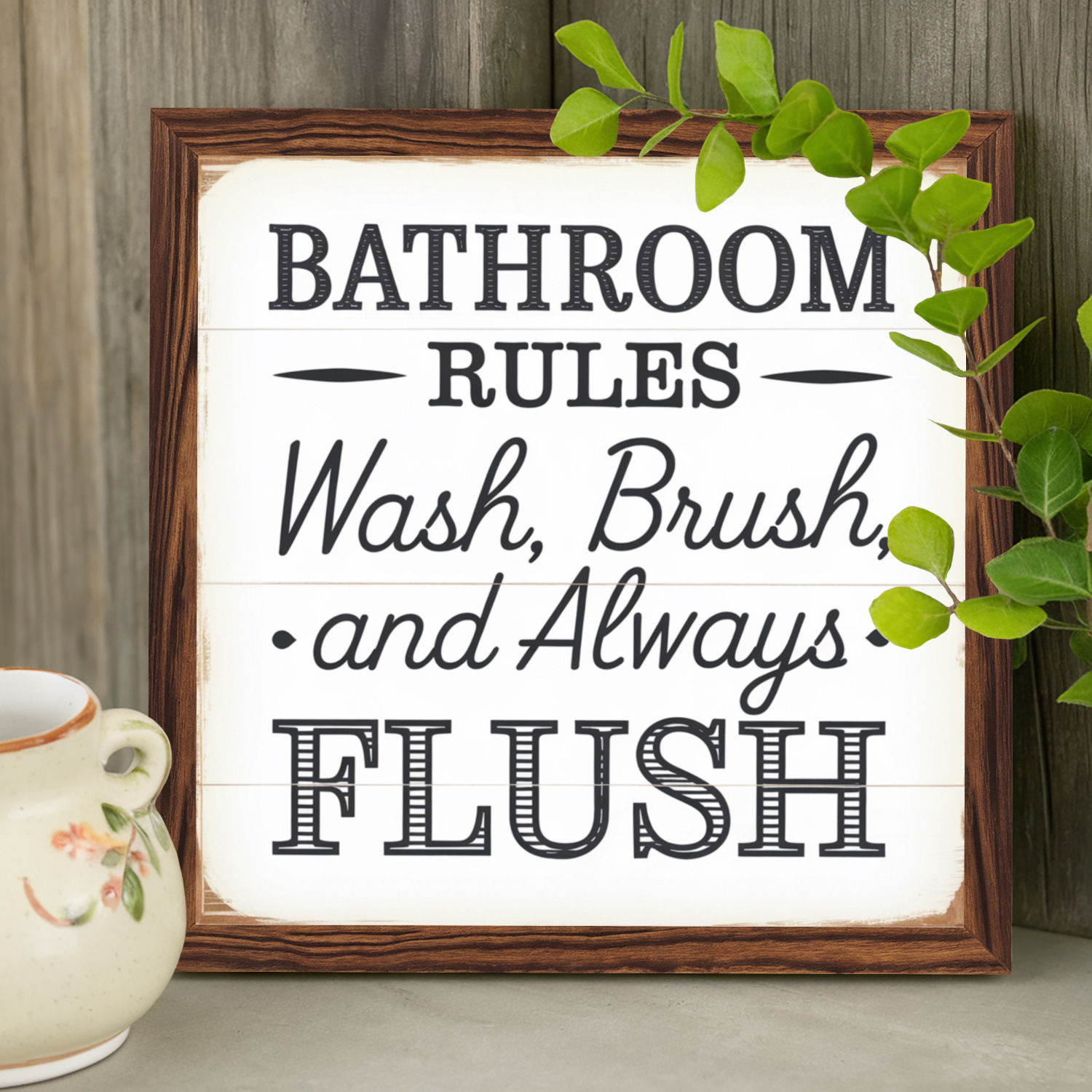 Cute retro double-layer wooden photo frame for bedroom