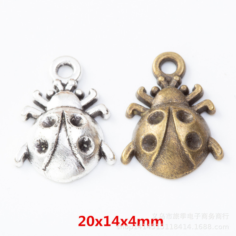 DIY vintage alloy jewelry accessories: beetle and ladybug charms for necklaces, bracelets, and pendants DIY vintage alloy jewelry accessories: beetle and ladybug charms for necklaces, bracelets, and pendants