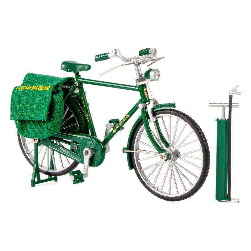 Simulación aleación 28 barras bicicleta modelo nostálgico retro postal administración decoración niños juguete bicicleta colección