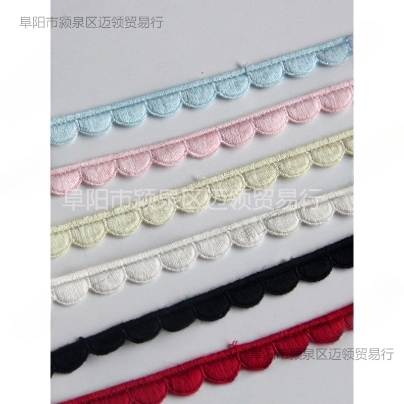 수제 DIY 의류 액세서리/일 싱글 레이스 자수 폴리 에스테르 수용성 부드러운 자수 레이스 1CM