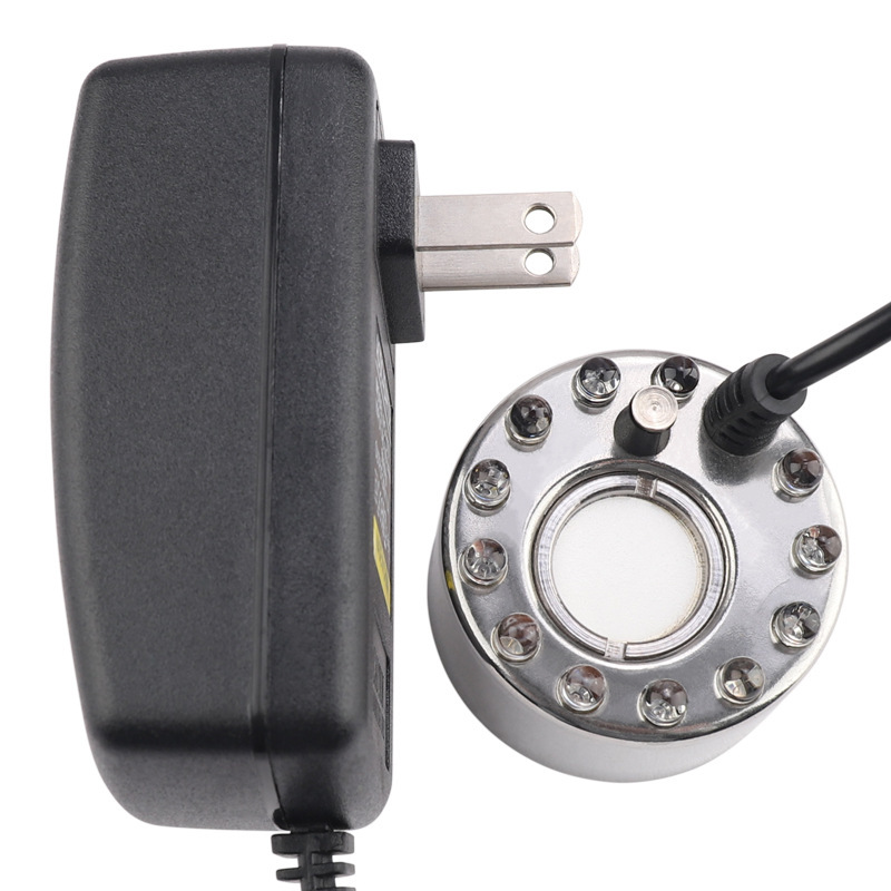 Ultrasonic humidifier atomizer 12led light DIY landscape fog rockery sprayer pool Fish Pond Mist dispenser