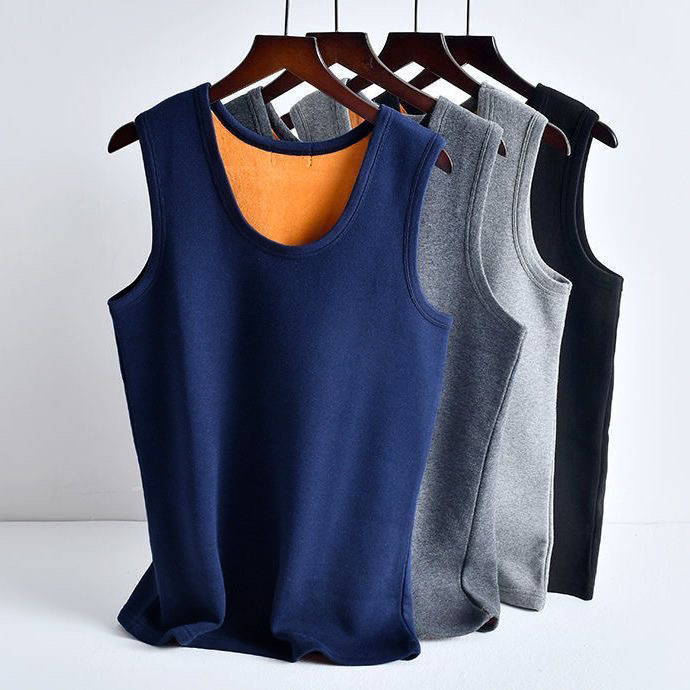 Agregue terciopelo engrosado, imprescindible para hombres y mujeres en invierno, camisa de fondo ajustada, chaleco de terciopelo dorado, ropa interior térmica, chaleco de terciopelo, todo fósforo